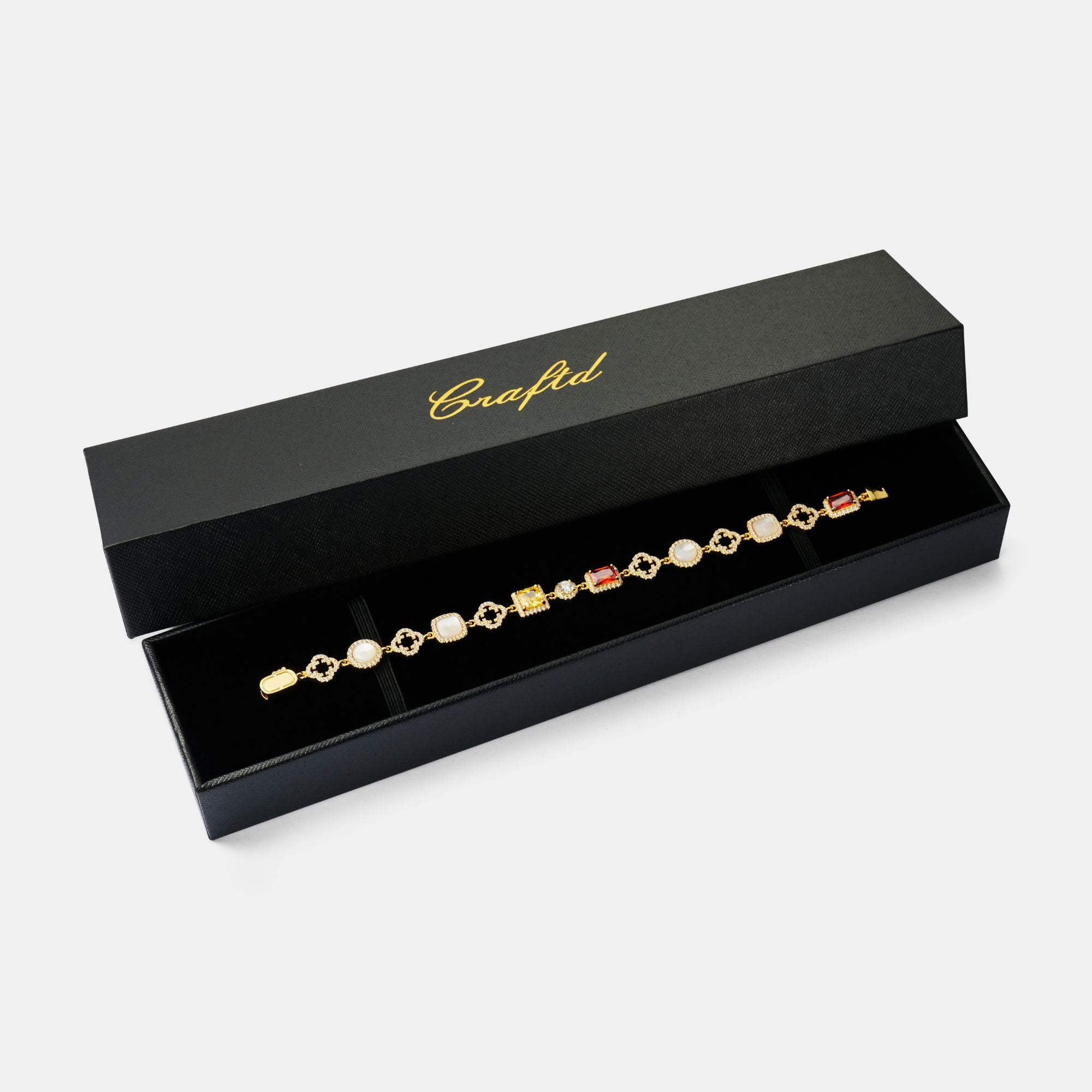 Iced Gemstone Bracelet (Gold)