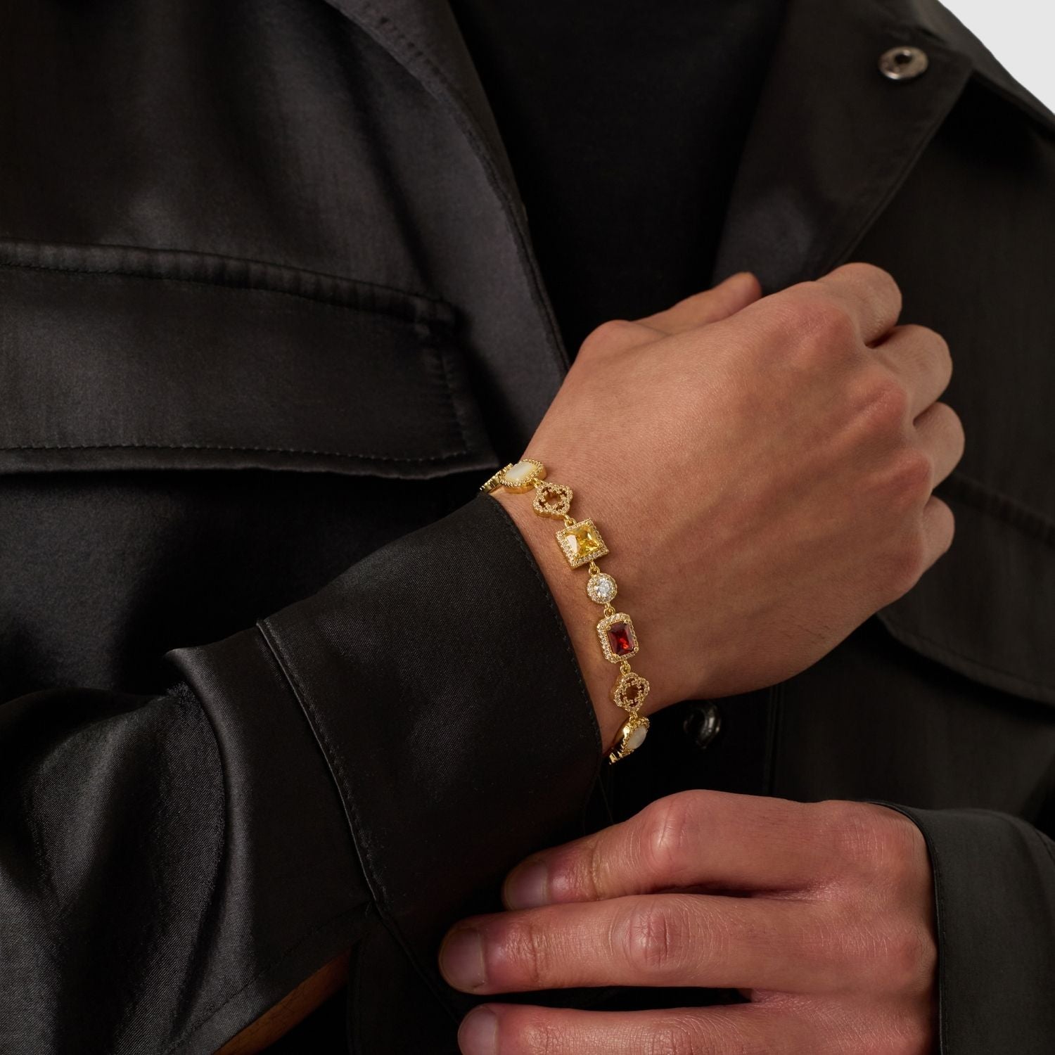 Iced Gemstone Bracelet (Gold)