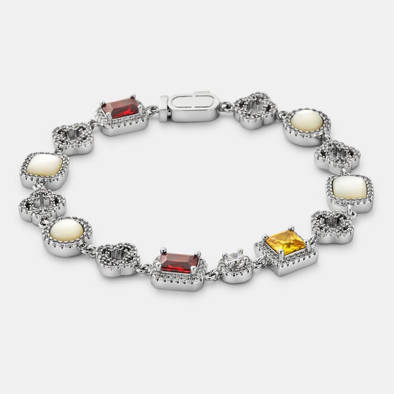 Iced Gemstone Bracelet (Silver)