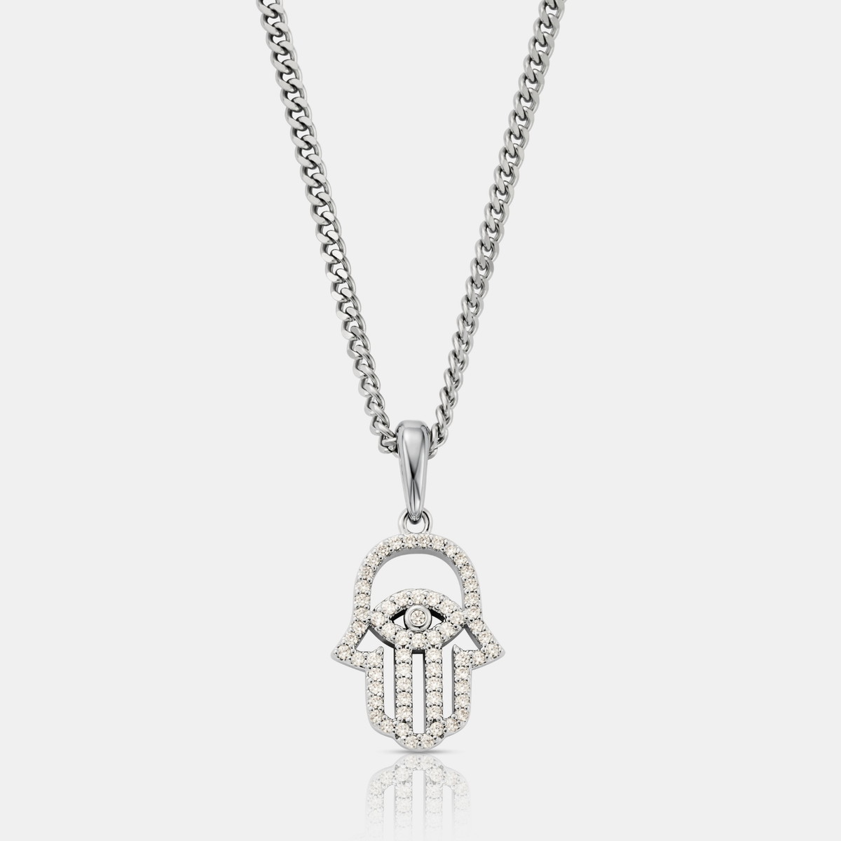 Iced Hamsa (Silver)