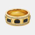 Iced Onyx Band Ring (Gold)