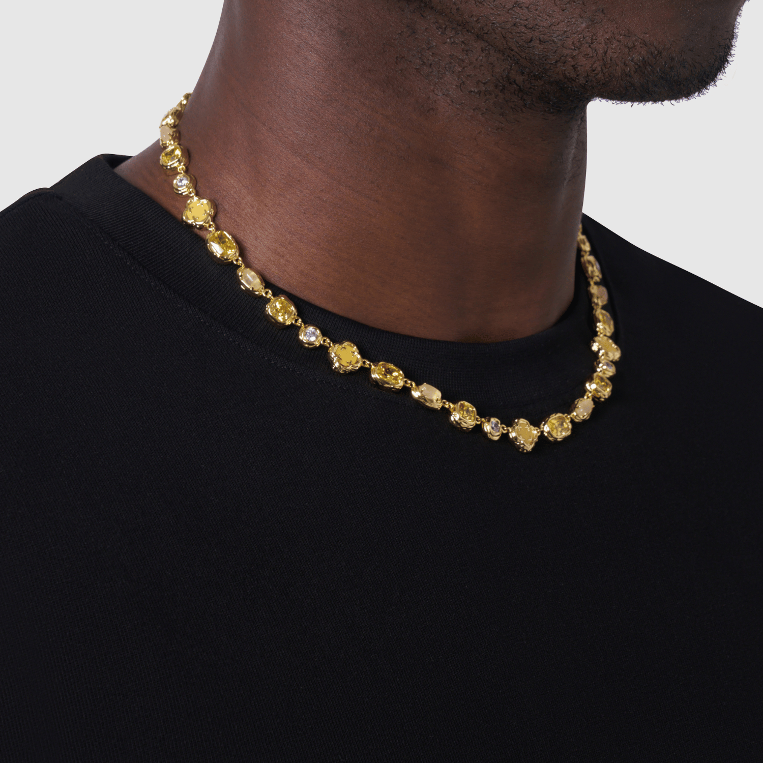 Melted Citrine Gemstone Necklace (Gold)