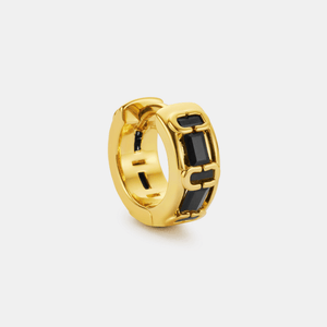 Onyx CD Hoop Earring (Gold)