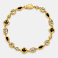 Melted Onyx Gemstone Bracelet (Gold)
