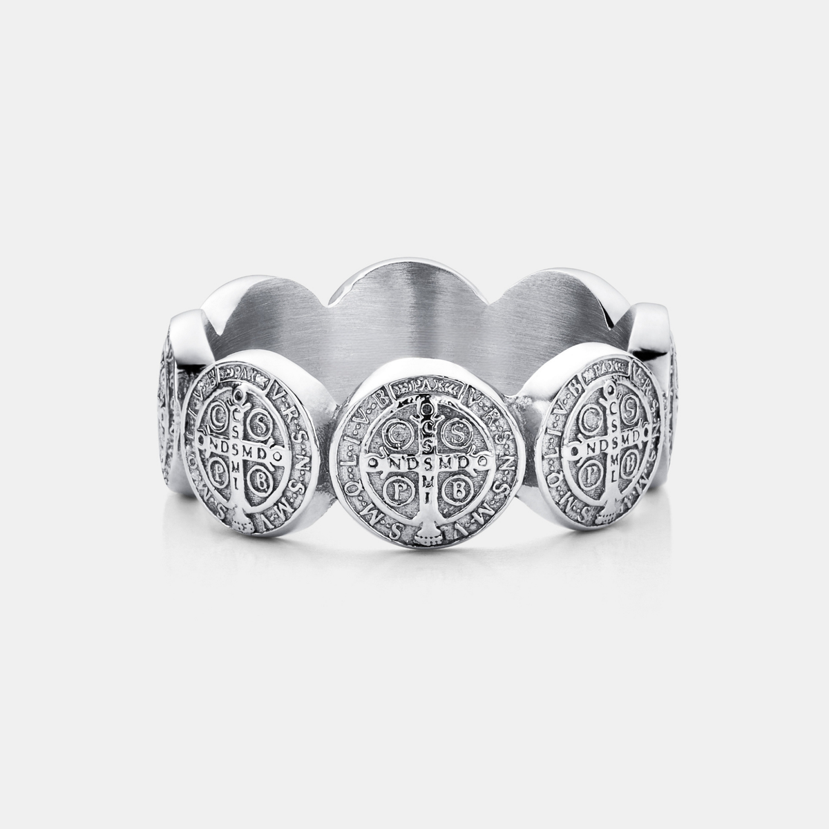 Saint Benedict Band Ring (Silver)