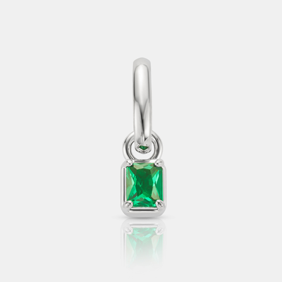 Mini Emerald Rectangle Silver