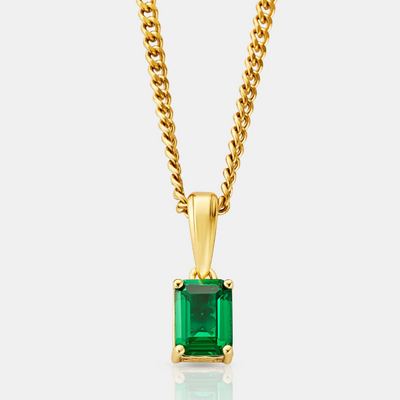 Emerald Stone + Chain