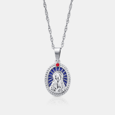 Enamel Virgin Mary + Chain