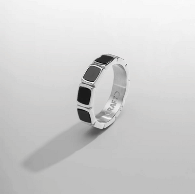 Stone Band Ring (Silver)