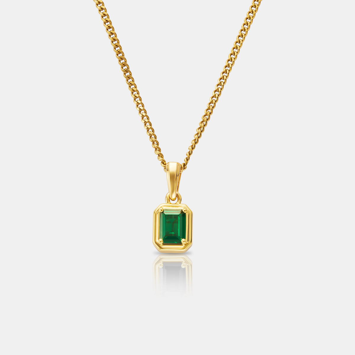 Emerald Stone Rectangle (Gold)