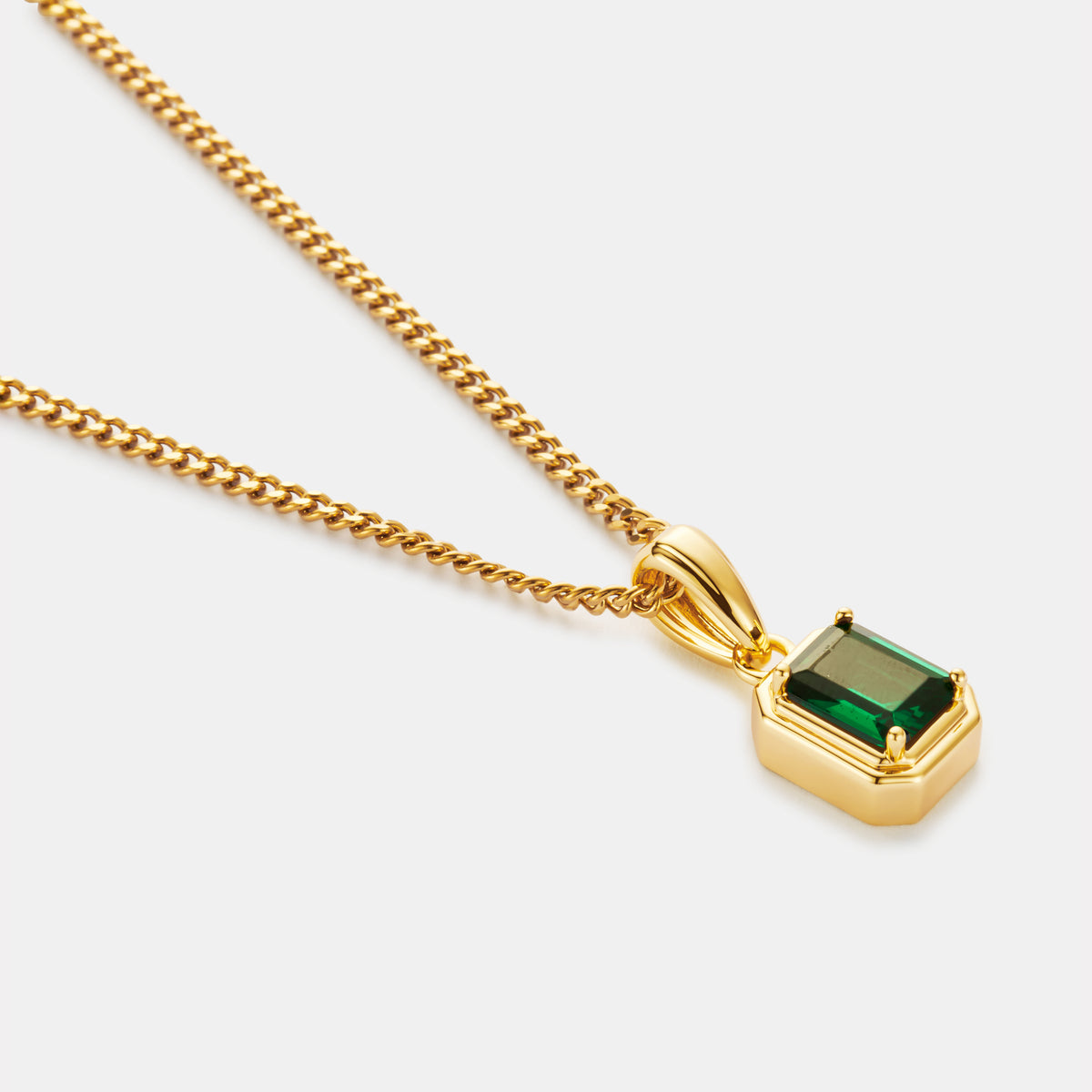 Emerald Stone Rectangle (Gold)