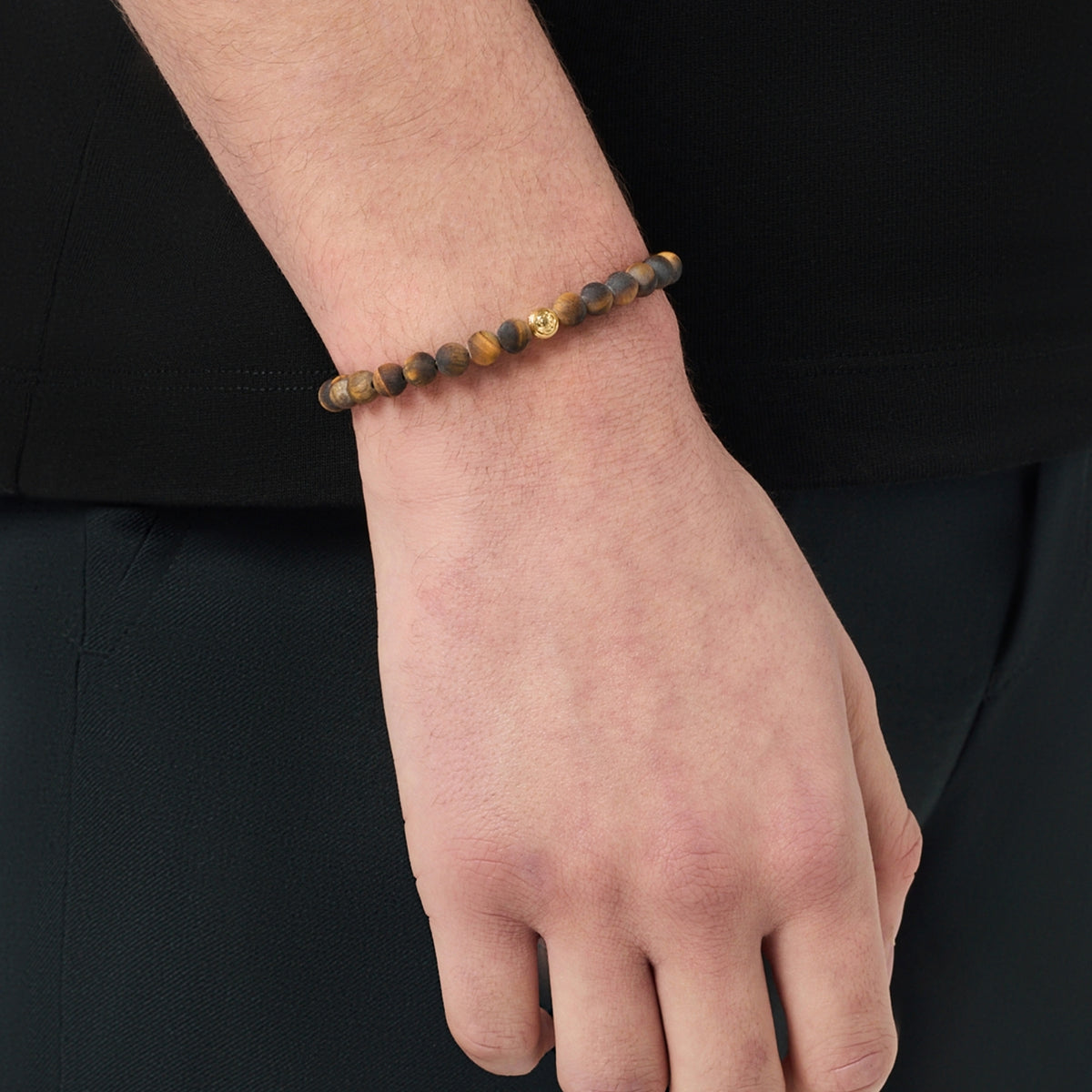 Tiger's Eye Lock Bracelet (Gold)
