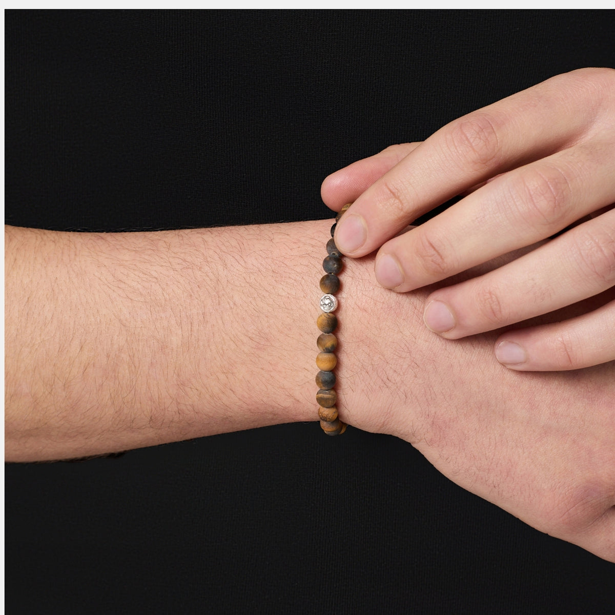 Tiger's Eye Lock Bracelet (Silver)