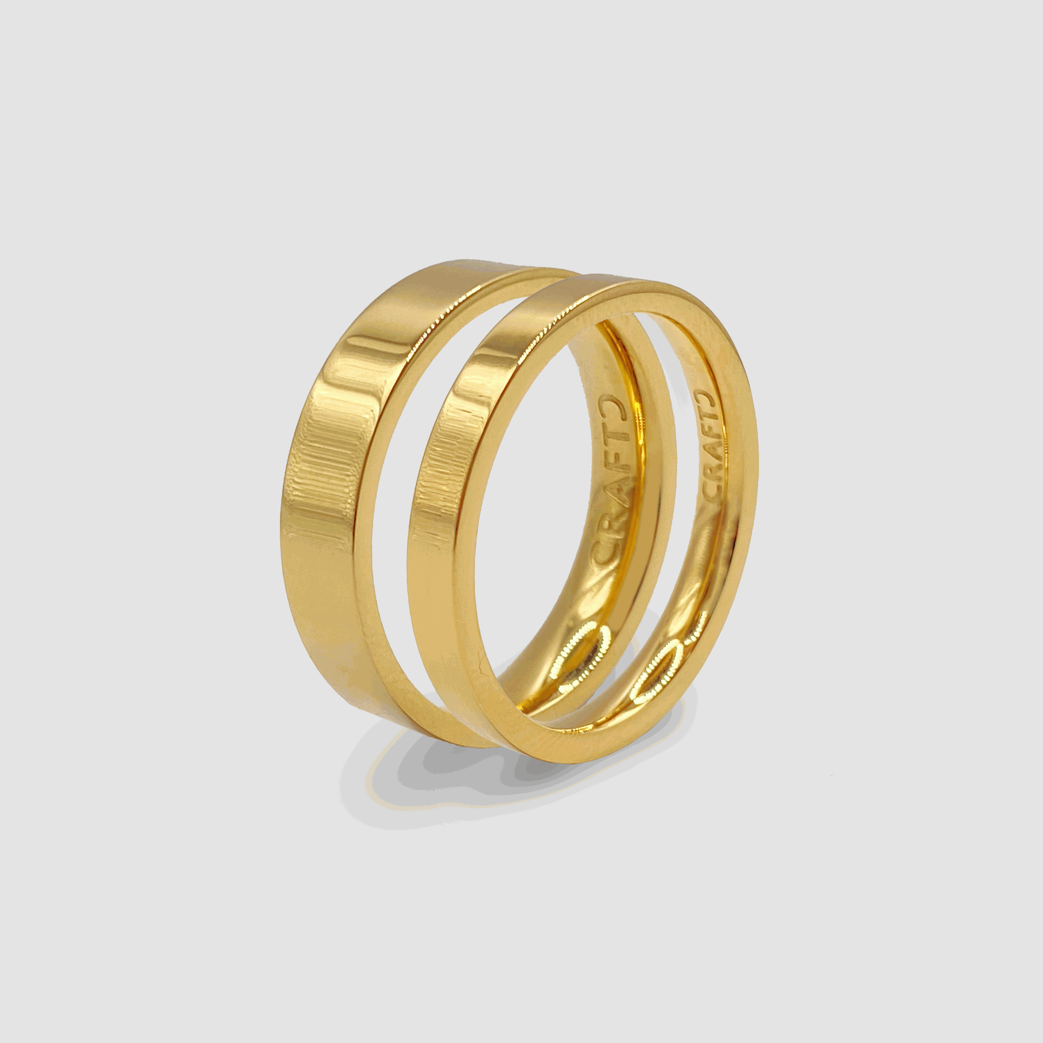Flat Band Ring Set (Gold)