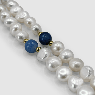 Cobalt Blue - Real Pearl Necklace