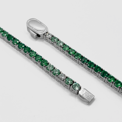 Green Tennis Chain (Silver) 3mm