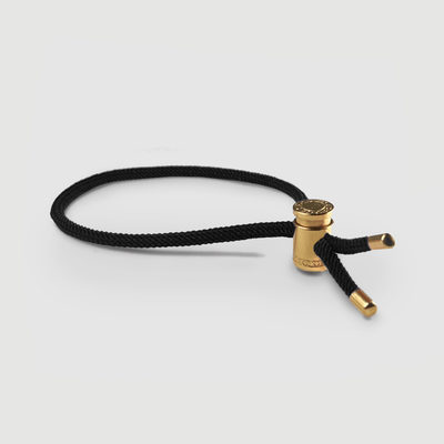 Black Cord Toggle Bracelet (Gold)