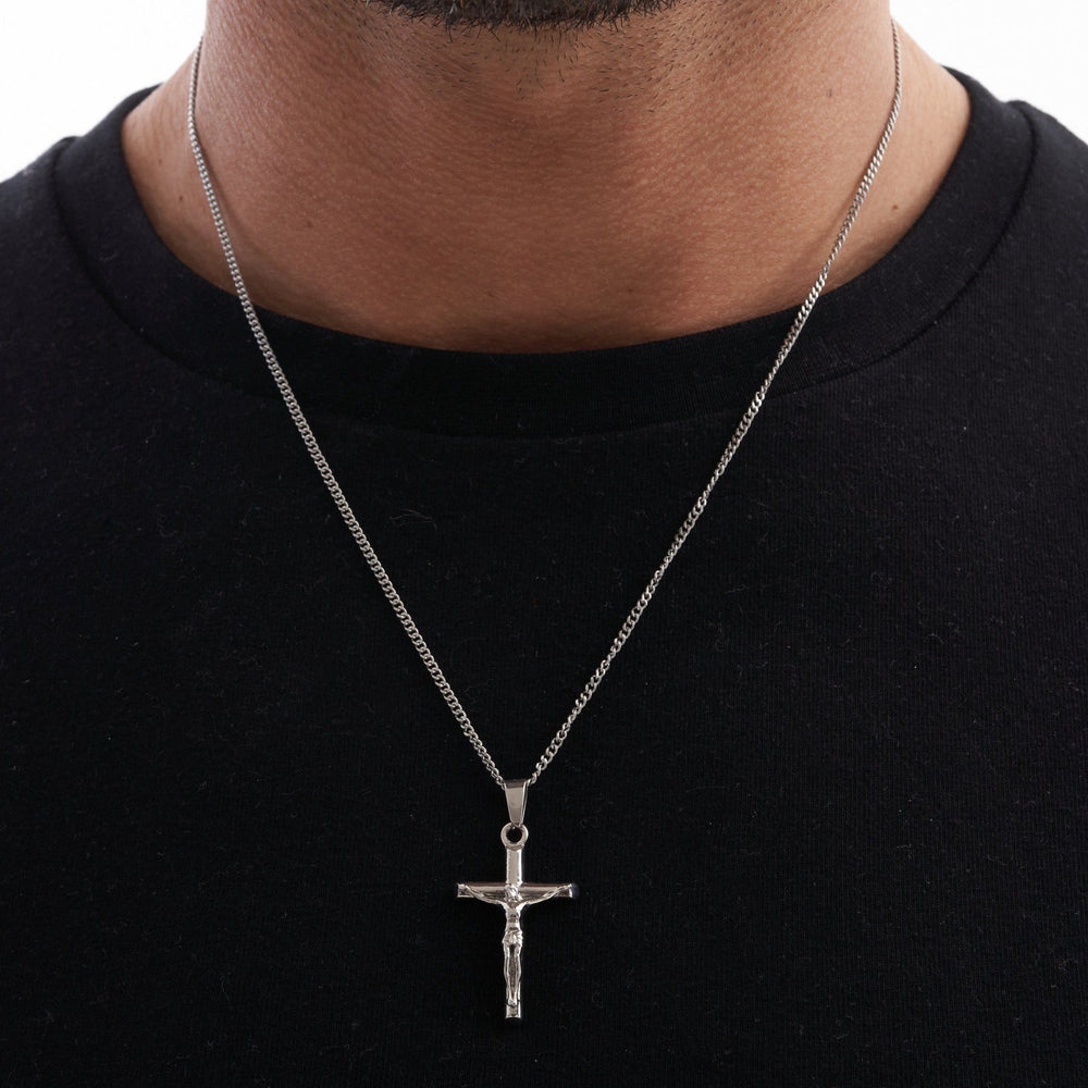 Silver Cross Pendant | Crucifix Pendant | CRAFTD UK