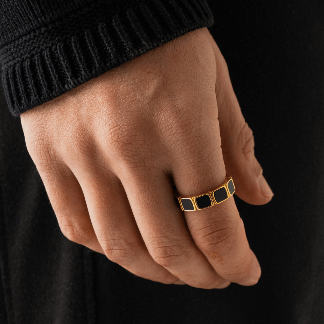 Stone Band Ring (Gold)