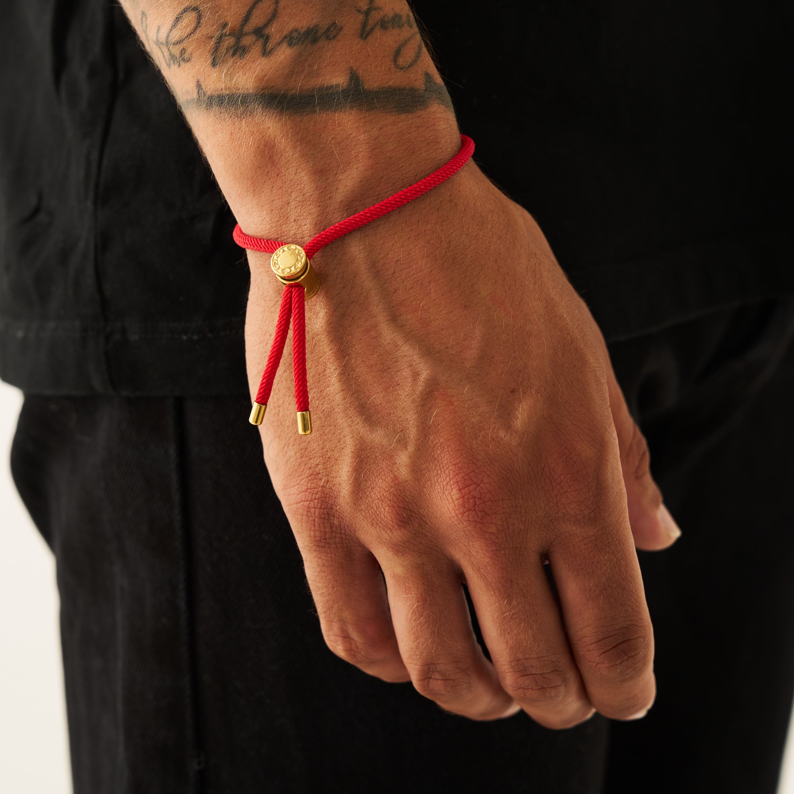 Red Cord Toggle Bracelet (Gold)