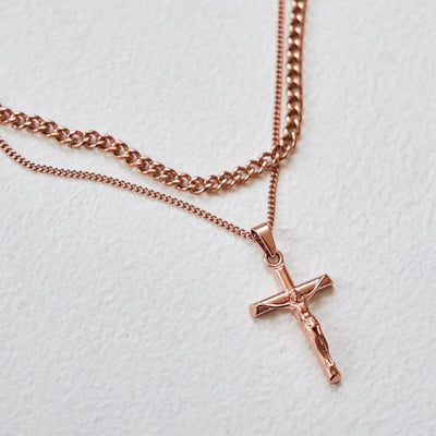 Crucifix and Cuban Set (Rose Gold)