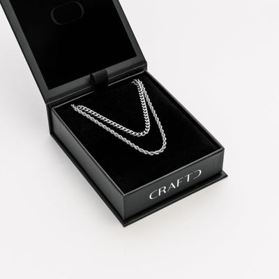 Cuban & Rope Chain Gift Set (Silver)