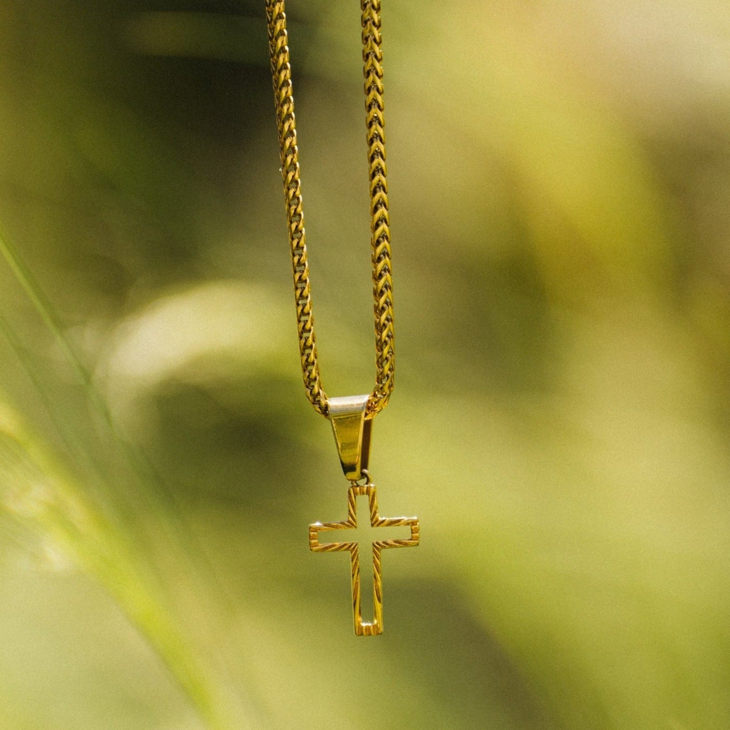 Hollow Cross Pendant (Gold)