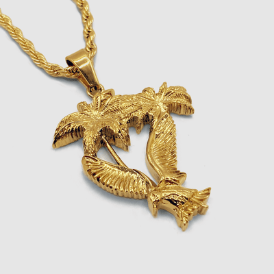 Palm & Dove Pendant (Gold)