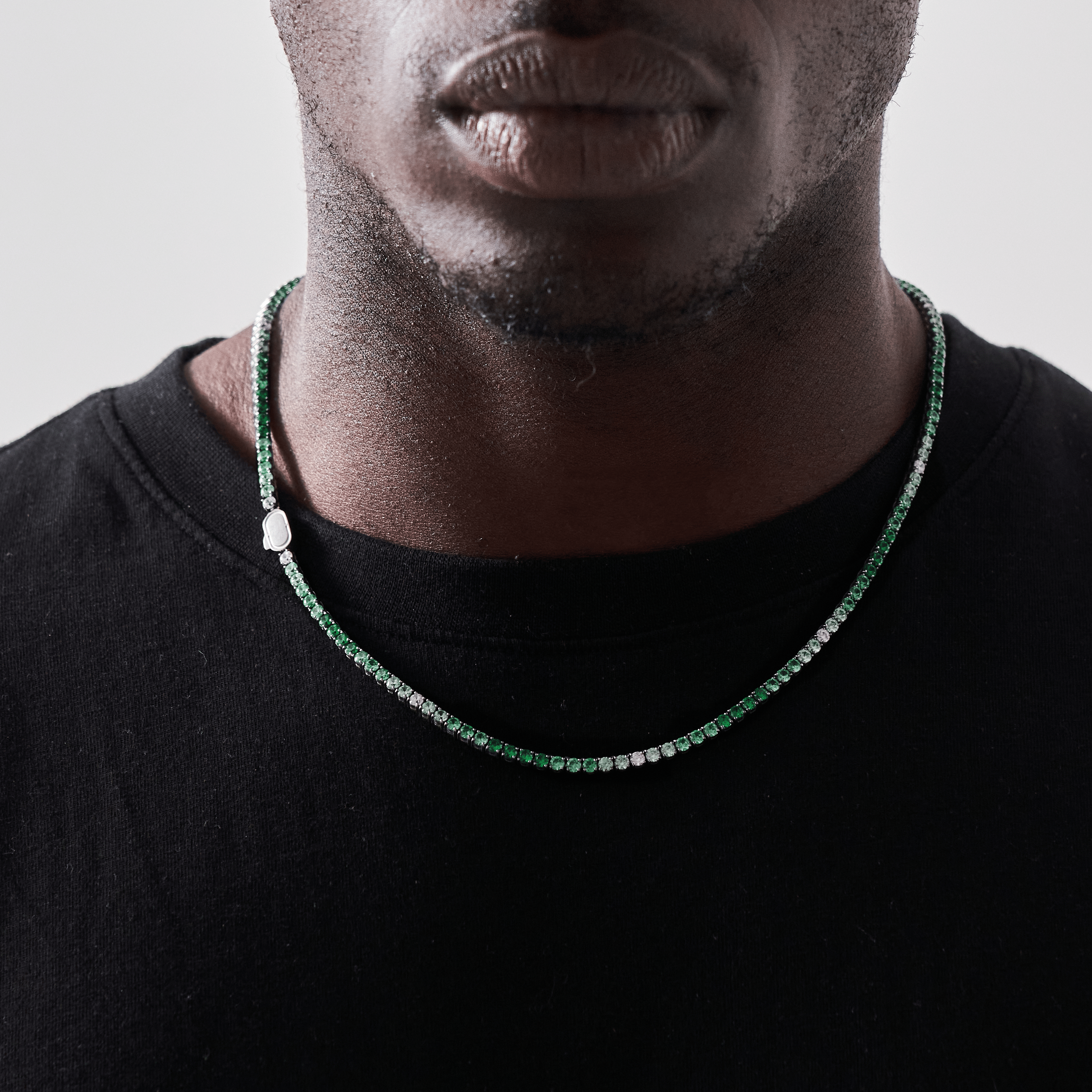 Green Tennis Chain (Silver) 3mm