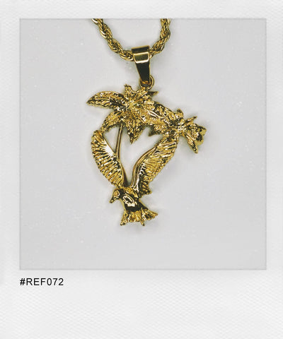 Palm & Dove Pendant (Gold)