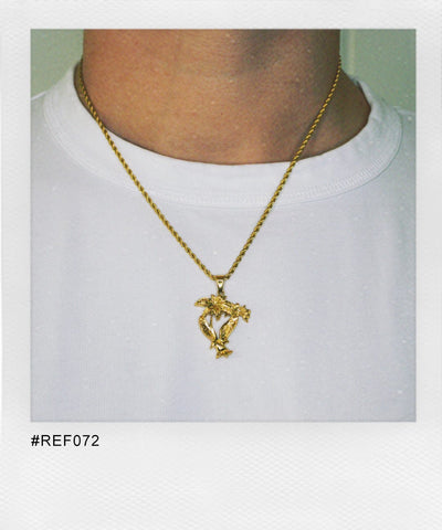 Palm & Dove Pendant (Gold)