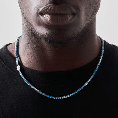 Blue Tennis Chain (Silver) 3mm