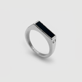 Rectangle Stone Signet Ring (Silver)