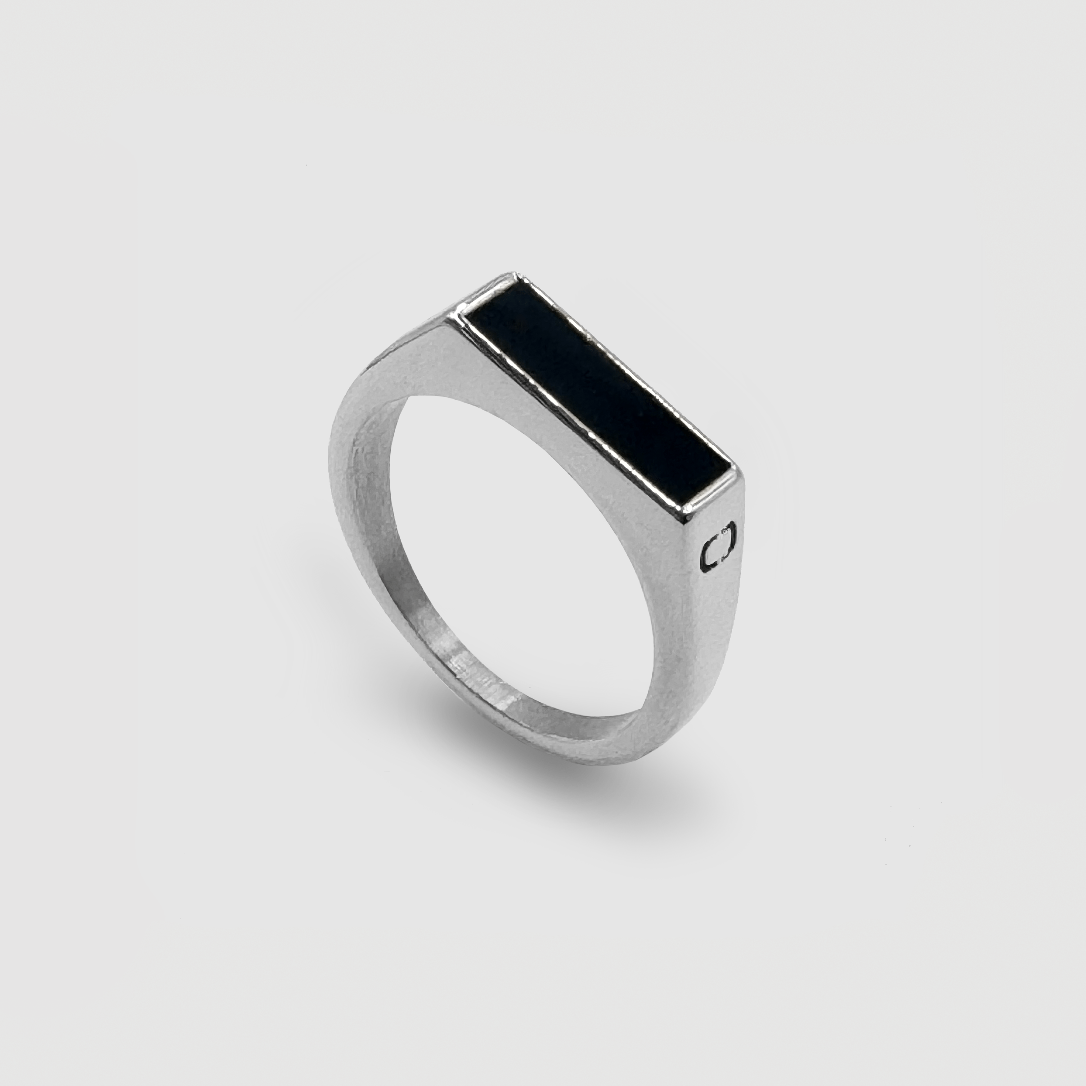 Rectangle Stone Ring (Silver)