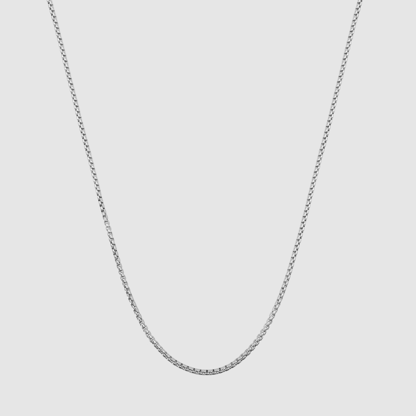 Men's Round Box Chain 2mm (Silver)