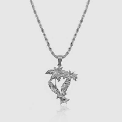 Palm & Dove Pendant (Silver)