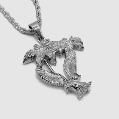 Palm & Dove Pendant (Silver)