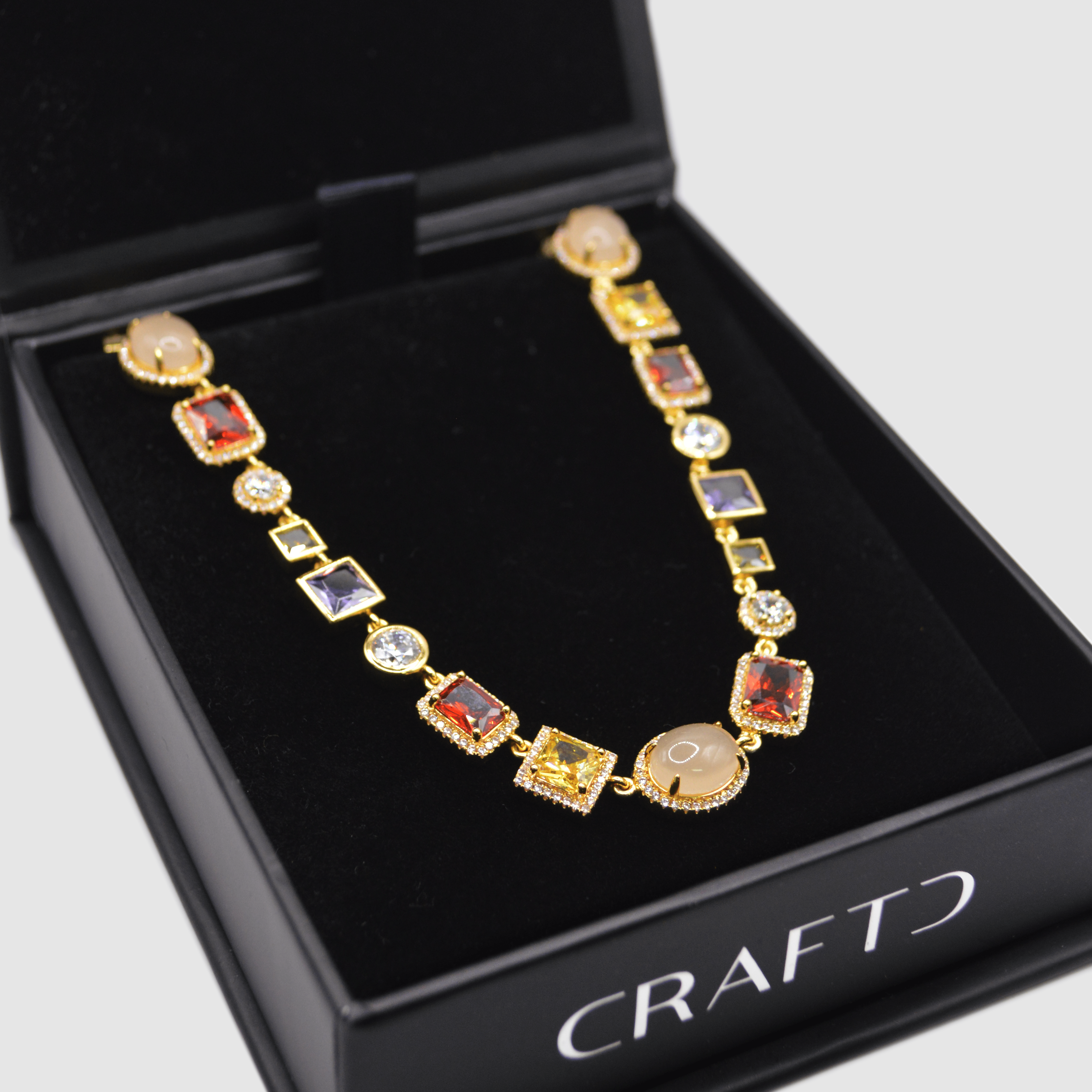 Gemstone Necklace (Gold)